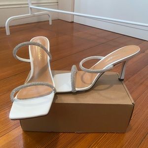 Bridal rhinestone white heel sandals